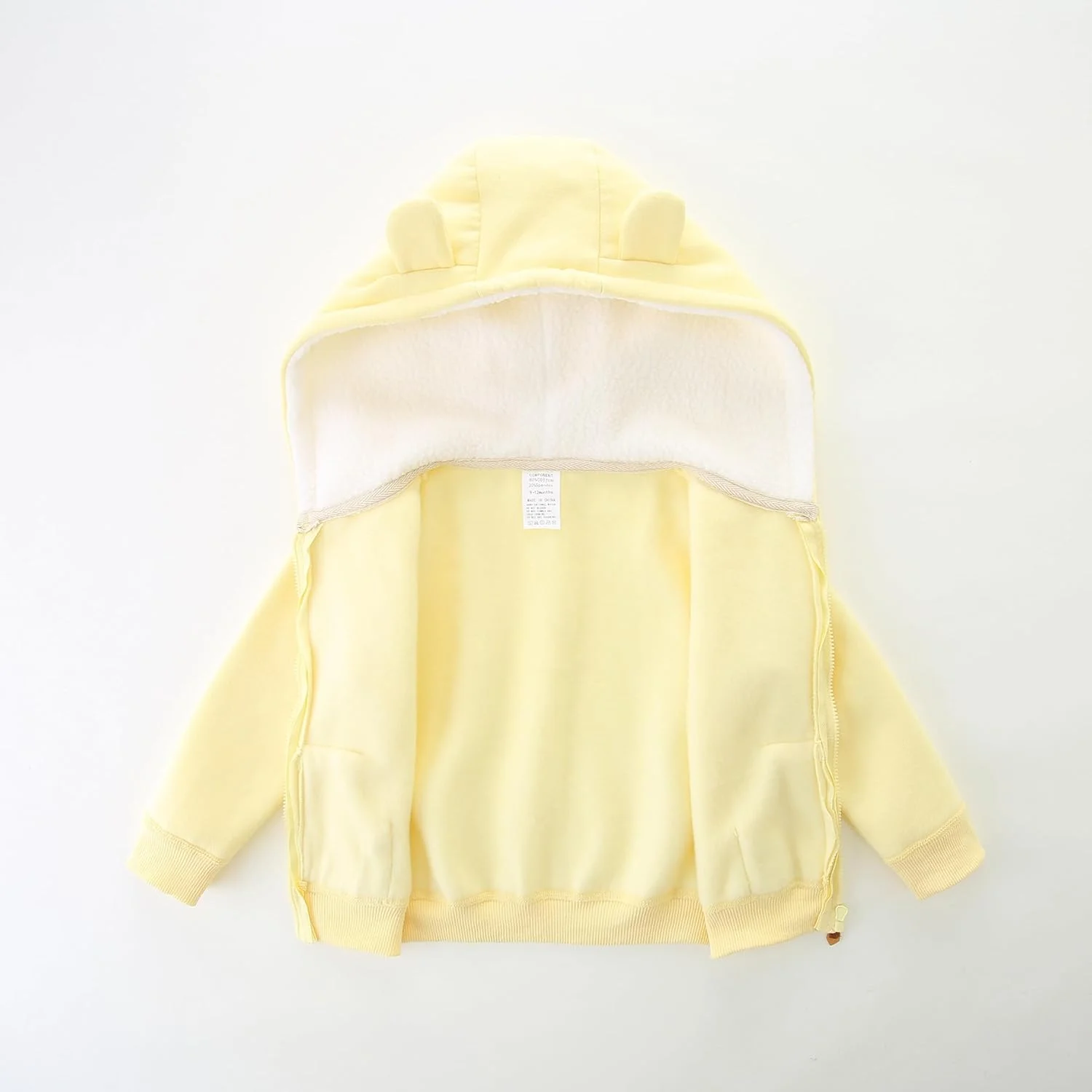 کت کلاه دار نوزادی KIDDLETOWN، لباس گرم کارتونی خرسی زیپ دار کودکان، ژاکت سویشرت کلاه دار نوزاد унисекс، هودی نخی 0-24 ماه