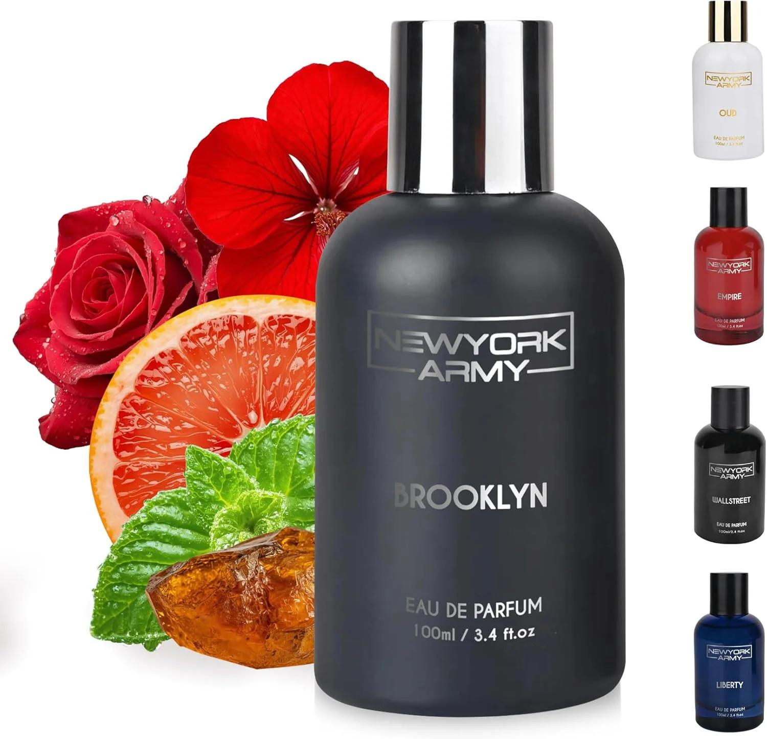 عطر унисекс لوکس نیویورک آرمی بروکلین | ادو پرفیوم 100 میلی لیتر | نعناع، گل رز و نعناع هندی | رایحه مرکباتی، تند، چوبی ممتاز | عطر ماندگار برای مردان و زنان