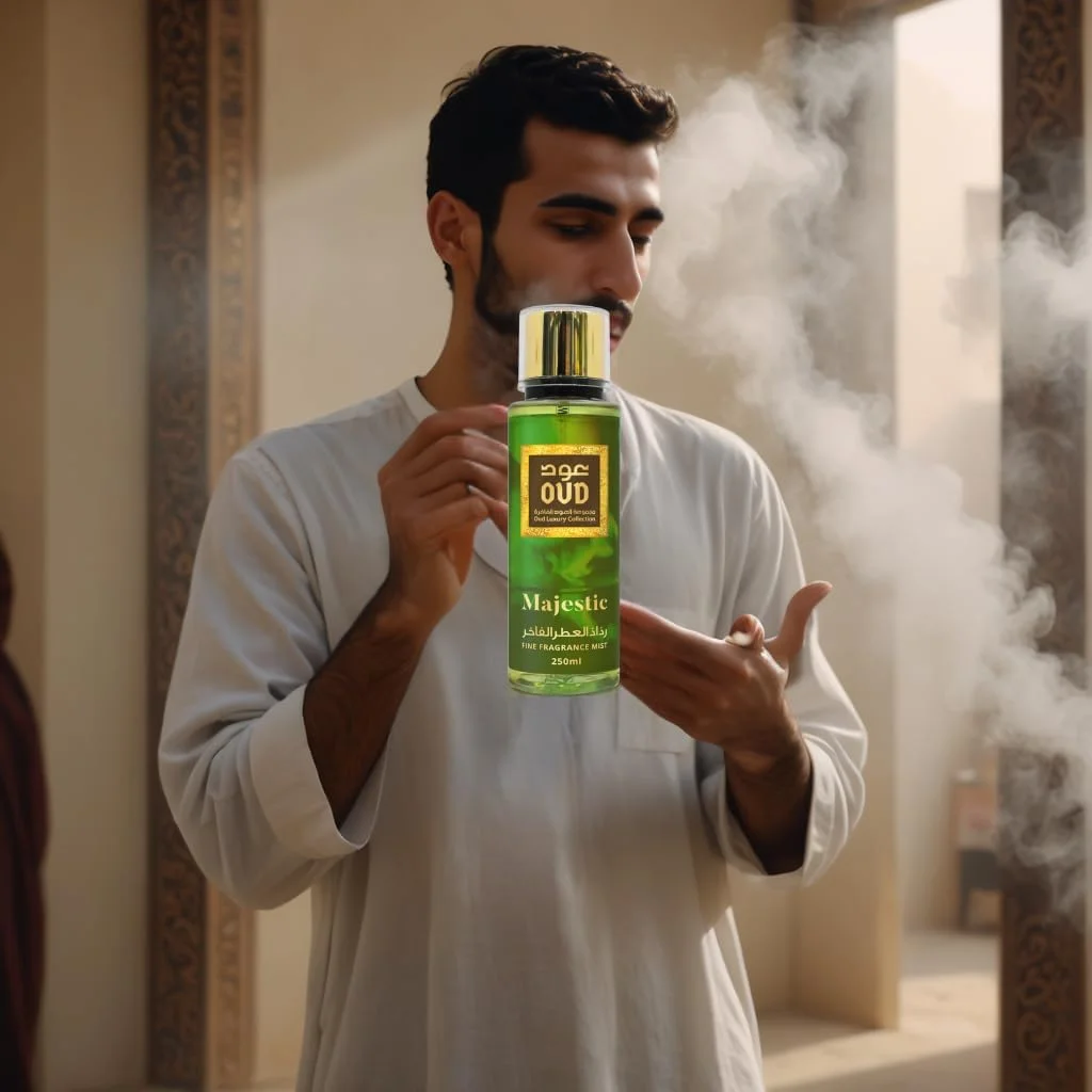 بادی میست مجلل عود لاکچری کالکشن مدل Majestic با رایحه عالی 250 میلی لیتر - رایحه ماندگار، جوهره لوکس دبی - نت های چوبی، گلی و شیرین - ایده آل برای استفاده روزانه به عنوان اسپری بدن یا اسپری مو بادی میست مجلل عود لاکچری کالکشن مدل Majestic با رایحه عالی 250 میلی لیتر - رایحه ماندگار، جوهره لوکس دبی - نت های چوبی، گلی و شیرین - ایده آل برای استفاده روزانه به عنوان اسپری بدن یا اسپری مو
