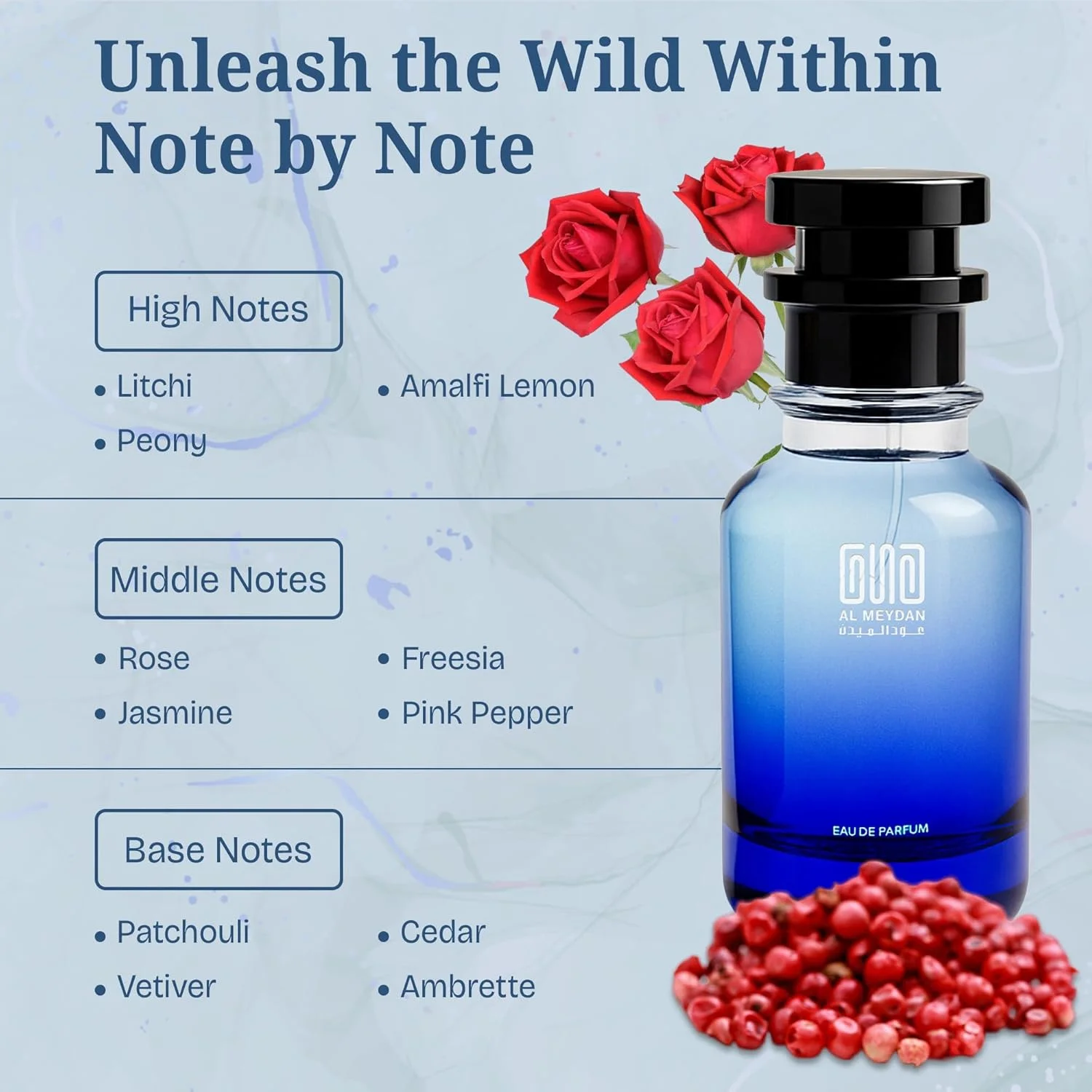 عطر روغنی زنانه عود المیدان – الهام گرفته از Eliie – روغن عطر بدون الکل با رایحه های لیچی، رز و نعناع هندی – ماندگاری طولانی، رایحه ای تازه، گلی و پیچیده (200 میلی لیتر) عطر روغنی زنانه عود المیدان – الهام گرفته از Eliie – روغن عطر بدون الکل با رایحه های لیچی، رز و نعناع هندی – ماندگاری طولانی، رایحه ای تازه، گلی و پیچیده (200 میلی لیتر)