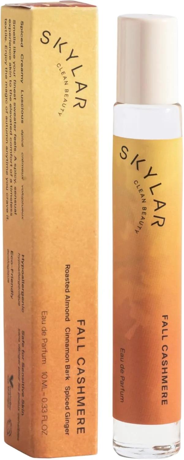ادکلن پاییز کشمیر Skylar - عطر ضد حساسیت و پاک برای زنان و مردان، وگان و ایمن برای پوست های حساس - عطر گورمند تند با رایحه های دارچین، بادام و زنجبیل - 10 میلی لیتر / 0.33 اونس مایع