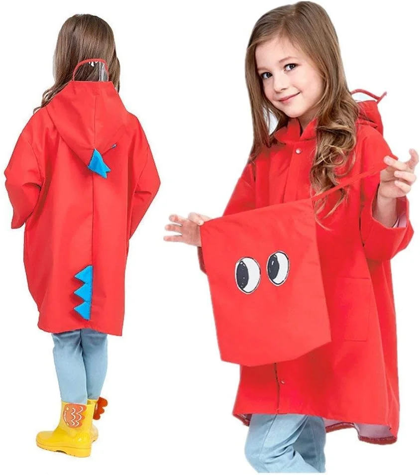 بارانی بچگانه Excefore، بارانی کارتونی کودکان، بارانی قابل استفاده مجدد با کلاه و آستین، شنل بارانی مناسب برای محافظت از کودک شما سایز L