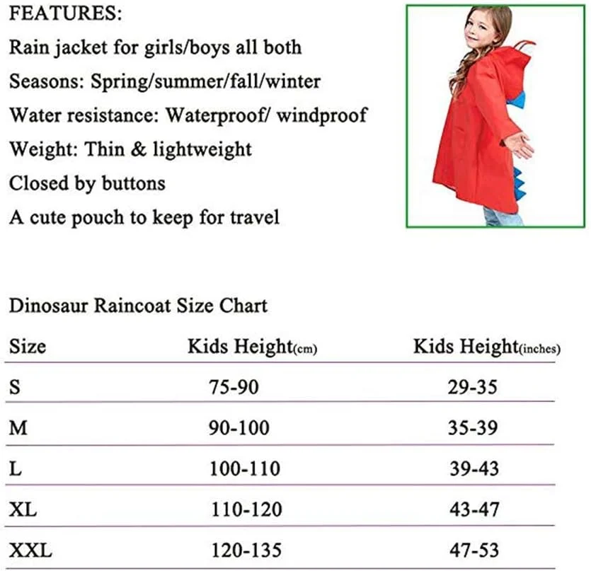 بارانی بچگانه Excefore، بارانی کارتونی کودکان، بارانی قابل استفاده مجدد با کلاه و آستین، شنل بارانی مناسب برای محافظت از کودک شما سایز L