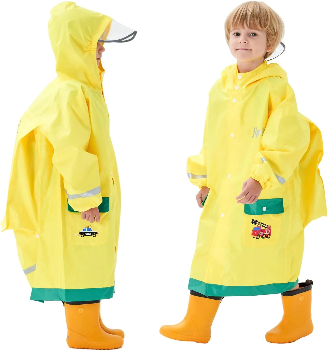 بارانی بچگانه Fewlby برای دختران و پسران، کارتونی، ضد آب، لباس بارانی کودک نوپا، ژاکت بارانی پانچو سایز M-3XL
