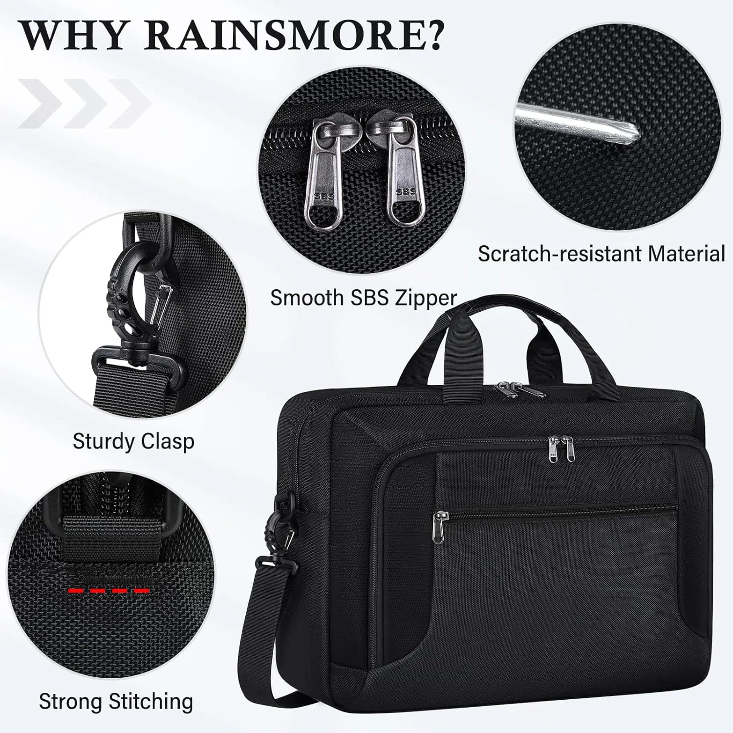 کیف لپ تاپ RAINSMORE 17 15 اینچ، کیف دستی، کیف کار مردانه زنانه، کیف های تجاری، کیف نوت بوک، کیف بزرگ لپ تاپ، کیف پیام رسان، کیف تجاری، کیف لپ تاپ مشکی کیف لپ تاپ RAINSMORE 17 15 اینچ، کیف دستی، کیف کار مردانه زنانه، کیف های تجاری، کیف نوت بوک، کیف بزرگ لپ تاپ، کیف پیام رسان، کیف تجاری، کیف لپ تاپ مشکی
