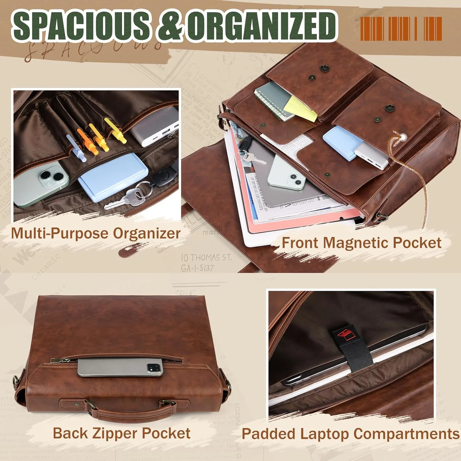 کیف پیام رسان لپ تاپ مردانه RAINSMORE برای لپ تاپ 17 اینچی