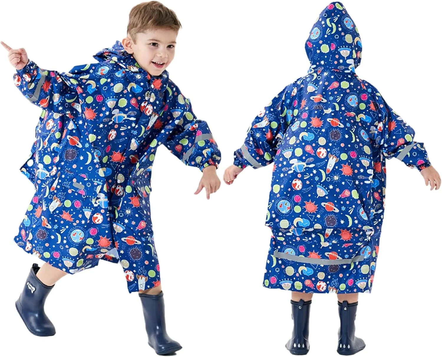 بارانی بچگانه Fewlby مناسب دختران و پسران، طرح کارتونی، لباس بارانی ضد آب کودکان، ژاکت بارانی پانچو 4-16 سال