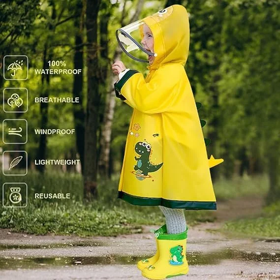 بارانی کودکانه KASTWAVE برای کودکان نوپا (2-9 سال) - پانچو/ژاکت بارانی ضد آب و سبک وزن | طراحی کارتونی زیبا، کلاه دار | شنل/لباس بیرونی بارانی برای دختران و پسران، پوشش ایده آل باران بارانی کودکانه KASTWAVE برای کودکان نوپا (2-9 سال) - پانچو/ژاکت بارانی ضد آب و سبک وزن | طراحی کارتونی زیبا، کلاه دار | شنل/لباس بیرونی بارانی برای دختران و پسران، پوشش ایده آل باران