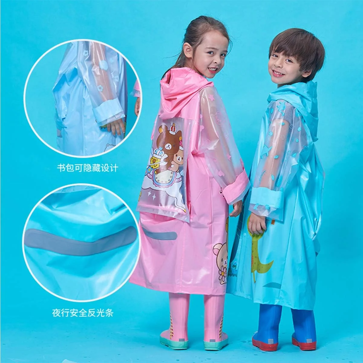 ژاکت بارانی بچگانه Jun Jiale با کلاه، بارانی ضد آب و ضد باد برای دختران و پسران ژاکت بارانی بچگانه Jun Jiale با کلاه، بارانی ضد آب و ضد باد برای دختران و پسران