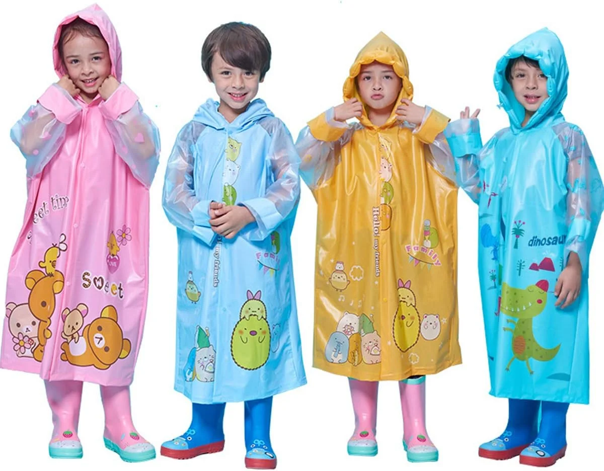 ژاکت بارانی بچگانه Jun Jiale با کلاه، بارانی ضد آب و ضد باد برای دختران و پسران ژاکت بارانی بچگانه Jun Jiale با کلاه، بارانی ضد آب و ضد باد برای دختران و پسران