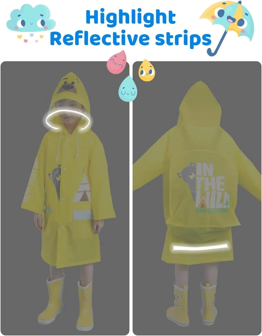 پانچو بارانی کودکانه KASTWAVE، بارانی بچگانه، بارانی دخترانه پسرانه کودکانه، ژاکت پانچو بارانی قابل استفاده مجدد، ژاکت ضد آب کلاه دار لباس بارانی کودک نوپا پانچو بارانی کودکانه KASTWAVE، بارانی بچگانه، بارانی دخترانه پسرانه کودکانه، ژاکت پانچو بارانی قابل استفاده مجدد، ژاکت ضد آب کلاه دار لباس بارانی کودک نوپا