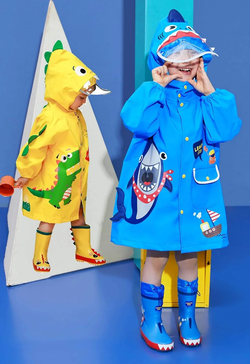 بارانی بچگانه JinBei با کلاه، ژاکت بارانی سبک وزن پسرانه دخترانه، پانچو بارانی یونیسکس، شنل بارانی، لباس گِلی، لباس بارانی کارتونی سه بعدی با نوارهای بازتابنده 2-8 سال بارانی بچگانه JinBei با کلاه، ژاکت بارانی سبک وزن پسرانه دخترانه، پانچو بارانی یونیسکس، شنل بارانی، لباس گِلی، لباس بارانی کارتونی سه بعدی با نوارهای بازتابنده 2-8 سال