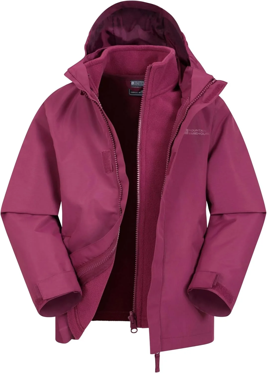 کاپشن زنانه 3 در 1 Mountain Warehouse Fell، تنفسی، بلند، ضد آب، گرم، دارای آستر، کاپشن زمستانی زنانه کلاه دار برای فعالیت های فضای باز، کاپشن پشمی