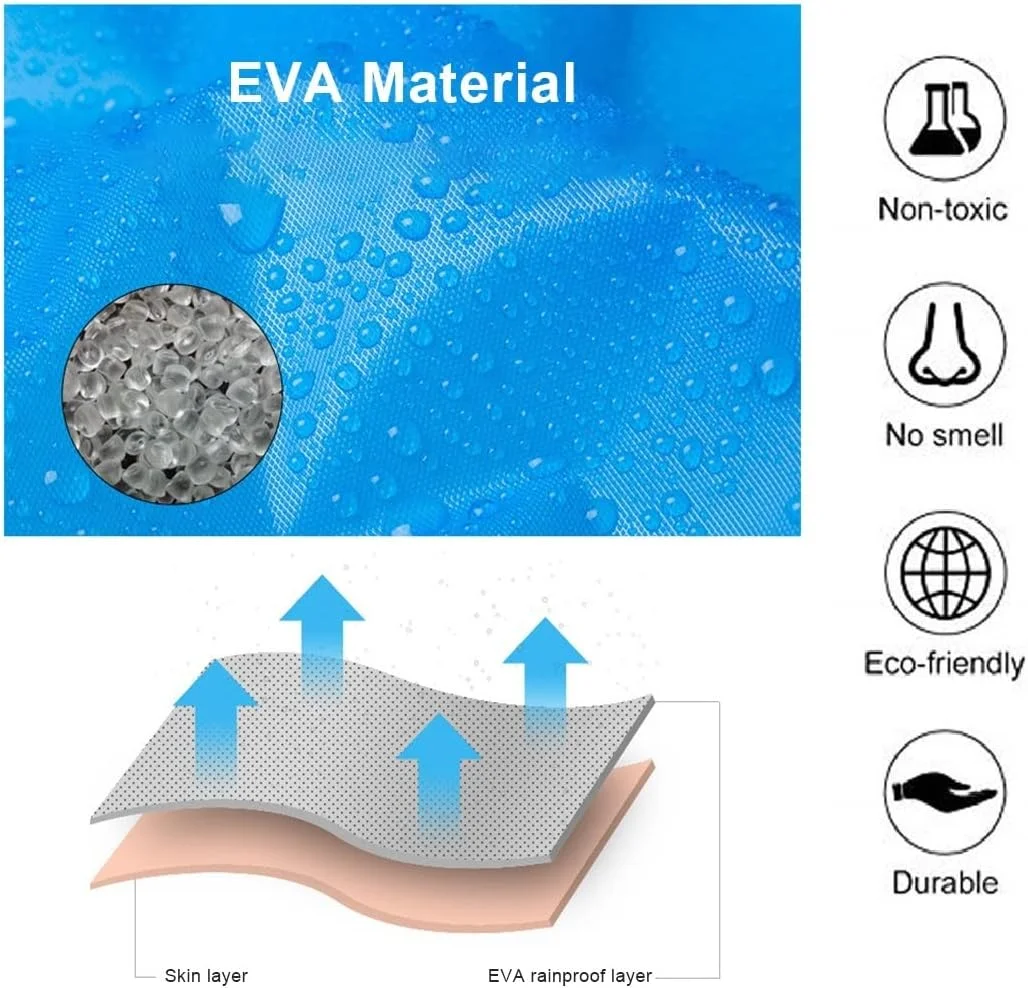 بارانی بچگانه قابل حمل نورس (2 عددی)، پانچو بارانی شفاف EVA قابل استفاده مجدد برای پسران و دختران نوپا، بارانی سبک وزن با کلاه، تجهیزات اضطراری باران برای فعالیت های خارج از منزل (آبی+صورتی)