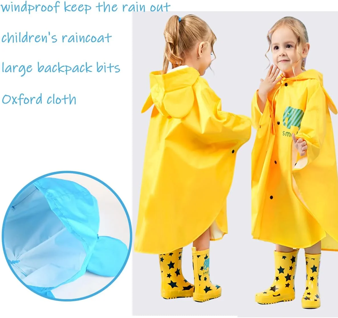 پانچو بارانی بچگانه youyoucool، ژاکت بارانی کارتونی سبک وزن، هودی ضد آب کوله پشتی مدرسه، شنل بارانی نوزاد پسرانه دخترانه، قرمز، 8 سال