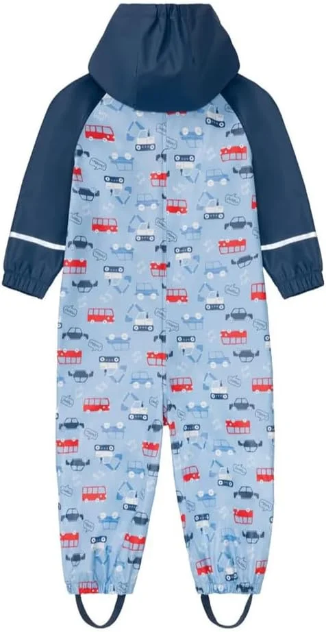 بارانی بچگانه ضد آب پسرانه دخترانه، بارانی سبک وزن ضد باد با نوار بازتابنده، لباس بارانی یکسره، لباس بارانی گودالی، بارانی زیپ دار یونیسکس کودکان