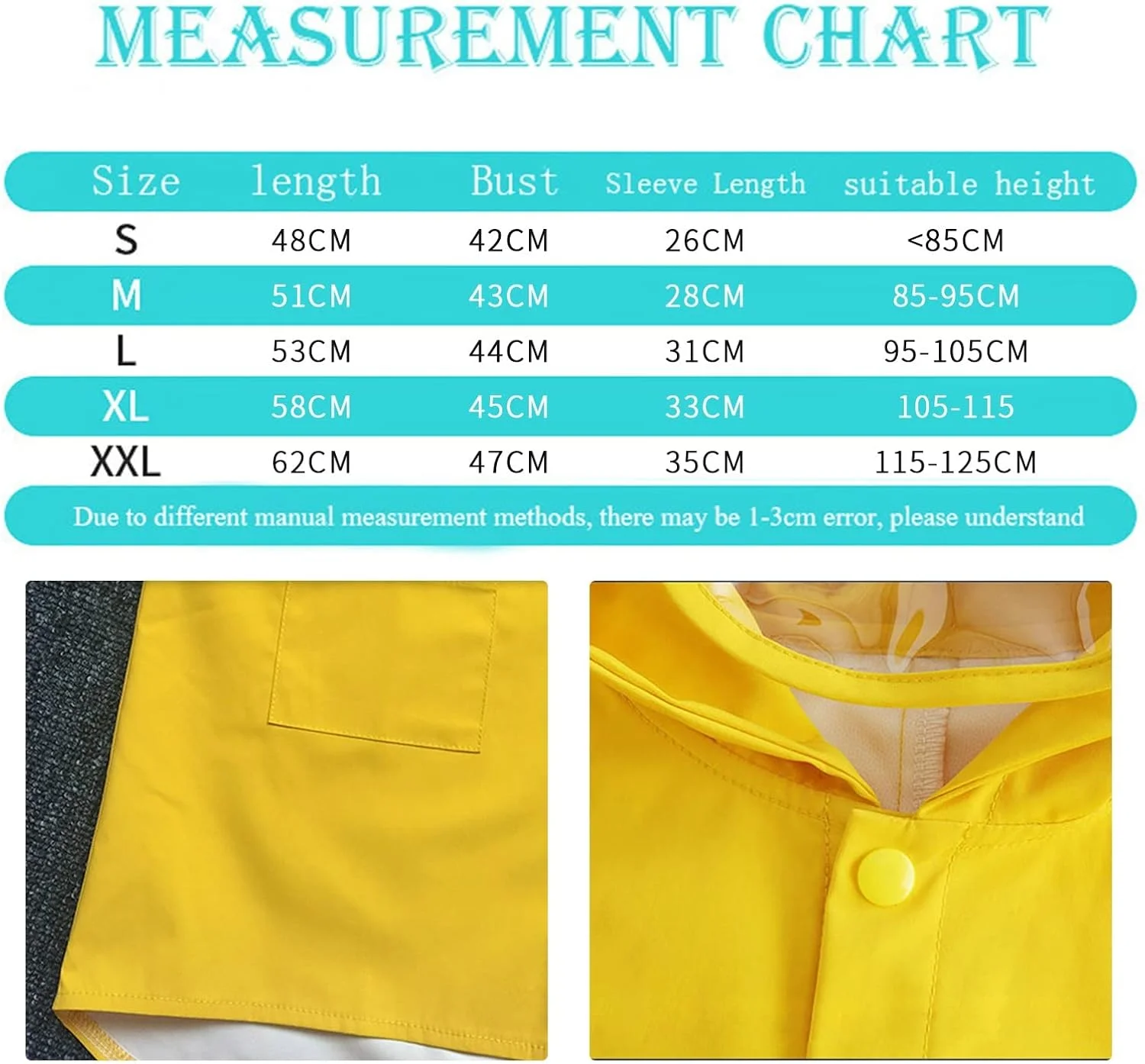 XJHKG بارانی بچه گانه زیبا ضد آب مناسب فضای باز، پانچو ضد نفوذ آب کودکان، ژاکت بارانی پسرانه دخترانه (رنگ: صورتی، سایز: بزرگ)