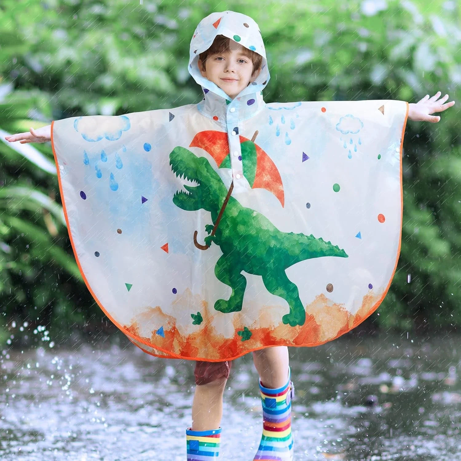 پانچو بارانی سبک وزن بچه گانه WAWSAM، بارانی قابل استفاده مجدد کودک نوپا، ژاکت بارانی ضد آب دخترانه، بارانی بادوام پسرانه و دخترانه