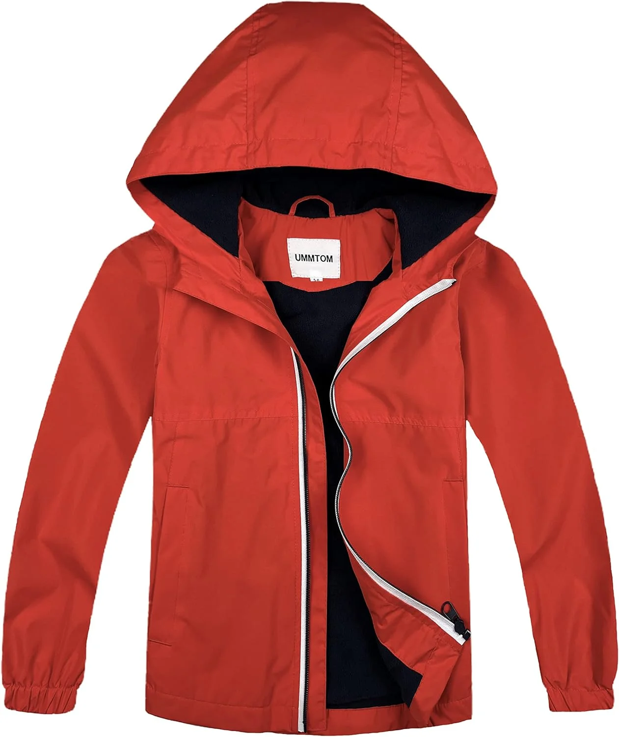 کاپشن بارانی پسرانه UMMTOM، سبک، ضد آب، کلاه دار، پشمی، بادگیر برای کودکان