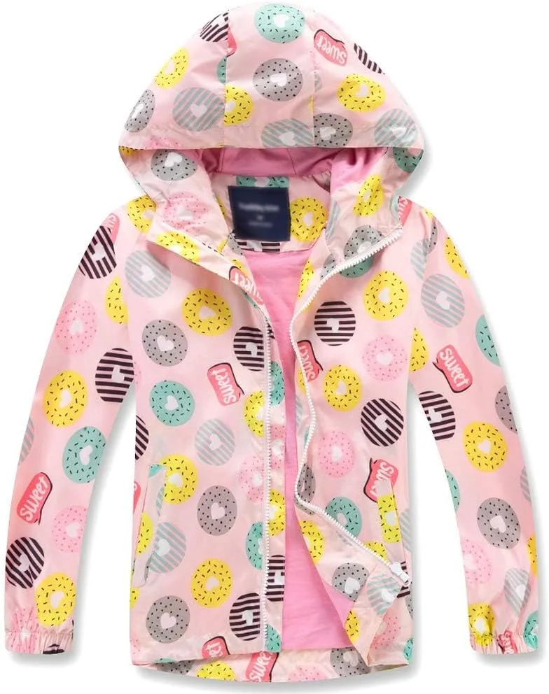 SHOOYING ژاکت بارانی دخترانه پسرانه کلاه دار ضد آب بادگیر لباس بیرونی