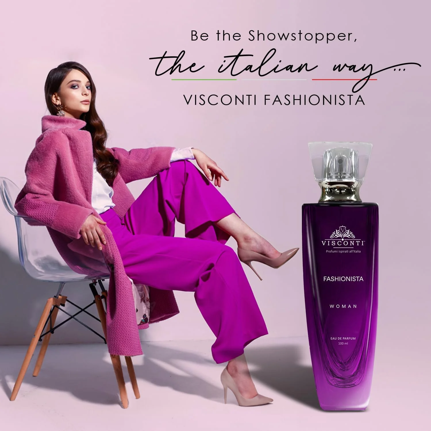 عطر زنانه ویسکونتی فاشیونیستا ادو پرفیوم وایت ماسک با ماندگاری طولانی با رایحه نارنگی ایتالیایی و رز گراس، رایحه های شرقی و عطر لوکس ضد لک برای استفاده روز و شب، 100 میلی لیتر