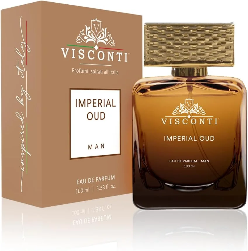 ادکلن مردانه ویسکونتی Imperial OUD Eau De Parfum با رایحه ماندگار عود، نعناع هندی و زعفران، رایحه شرقی و ضد لک، عطر لوکس ممتاز، 100 میلی لیتر ادکلن مردانه ویسکونتی Imperial OUD Eau De Parfum با رایحه ماندگار عود، نعناع هندی و زعفران، رایحه شرقی و ضد لک، عطر لوکس ممتاز، 100 میلی لیتر