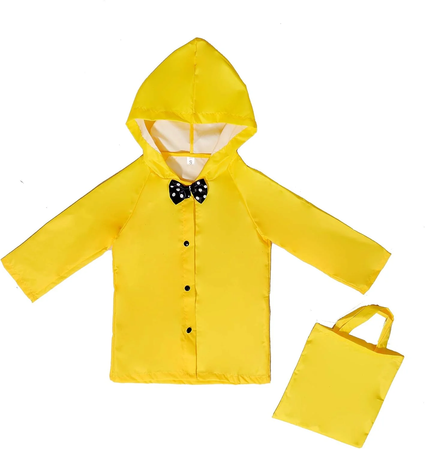 کت بارانی کلاه دار دکمه دار بچه گانه Taiduosheng مناسب سن 2 تا 10 سال با روکش پاپیونی مدل بلند