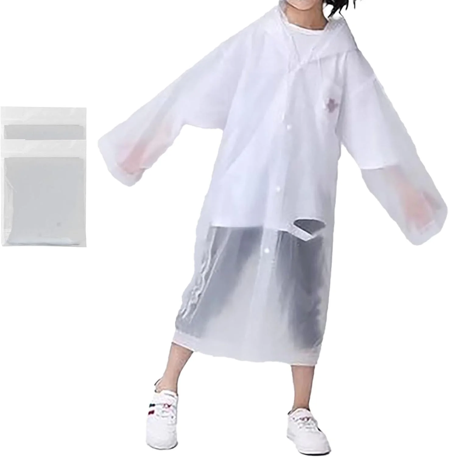 2 عدد پانچو بارانی بزرگسال، پانچو بارانی EVA برای زنان و مردان، ژاکت بارانی قابل استفاده مجدد، بارانی قابل بسته بندی برای ماهیگیری/مسافرت/شرایط اضطراری خانوادگی/بدون PVC با کلاه و آستین کشسان (سفید) 2 عدد پانچو بارانی بزرگسال، پانچو بارانی EVA برای زنان و مردان، ژاکت بارانی قابل استفاده مجدد، بارانی قابل بسته بندی برای ماهیگیری/مسافرت/شرایط اضطراری خانوادگی/بدون PVC با کلاه و آستین کشسان (سفید)