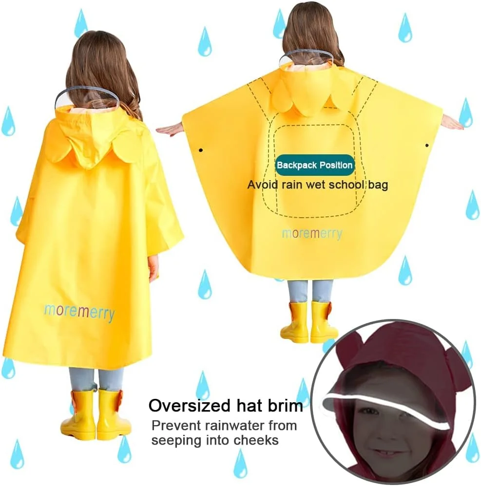 پانچو بارانی بچگانه، ژاکت بارانی کلاه دار کارتونی، هودی ضد آب سبک وزن برای کیف مدرسه، شنل بارانی کودک نوپا پسرانه دخترانه برای ورزش، سوارکاری، کمپینگ، مسافرت در فضای باز پانچو بارانی بچگانه، ژاکت بارانی کلاه دار کارتونی، هودی ضد آب سبک وزن برای کیف مدرسه، شنل بارانی کودک نوپا پسرانه دخترانه برای ورزش، سوارکاری، کمپینگ، مسافرت در فضای باز
