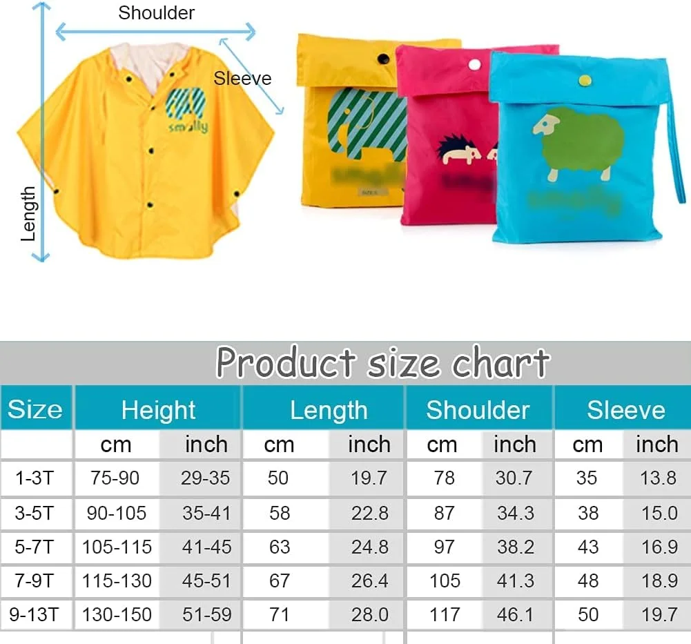 پانچو بارانی بچگانه، ژاکت بارانی کلاه دار کارتونی، هودی ضد آب سبک وزن برای کیف مدرسه، شنل بارانی کودک نوپا پسرانه دخترانه برای ورزش، سوارکاری، کمپینگ، مسافرت در فضای باز پانچو بارانی بچگانه، ژاکت بارانی کلاه دار کارتونی، هودی ضد آب سبک وزن برای کیف مدرسه، شنل بارانی کودک نوپا پسرانه دخترانه برای ورزش، سوارکاری، کمپینگ، مسافرت در فضای باز