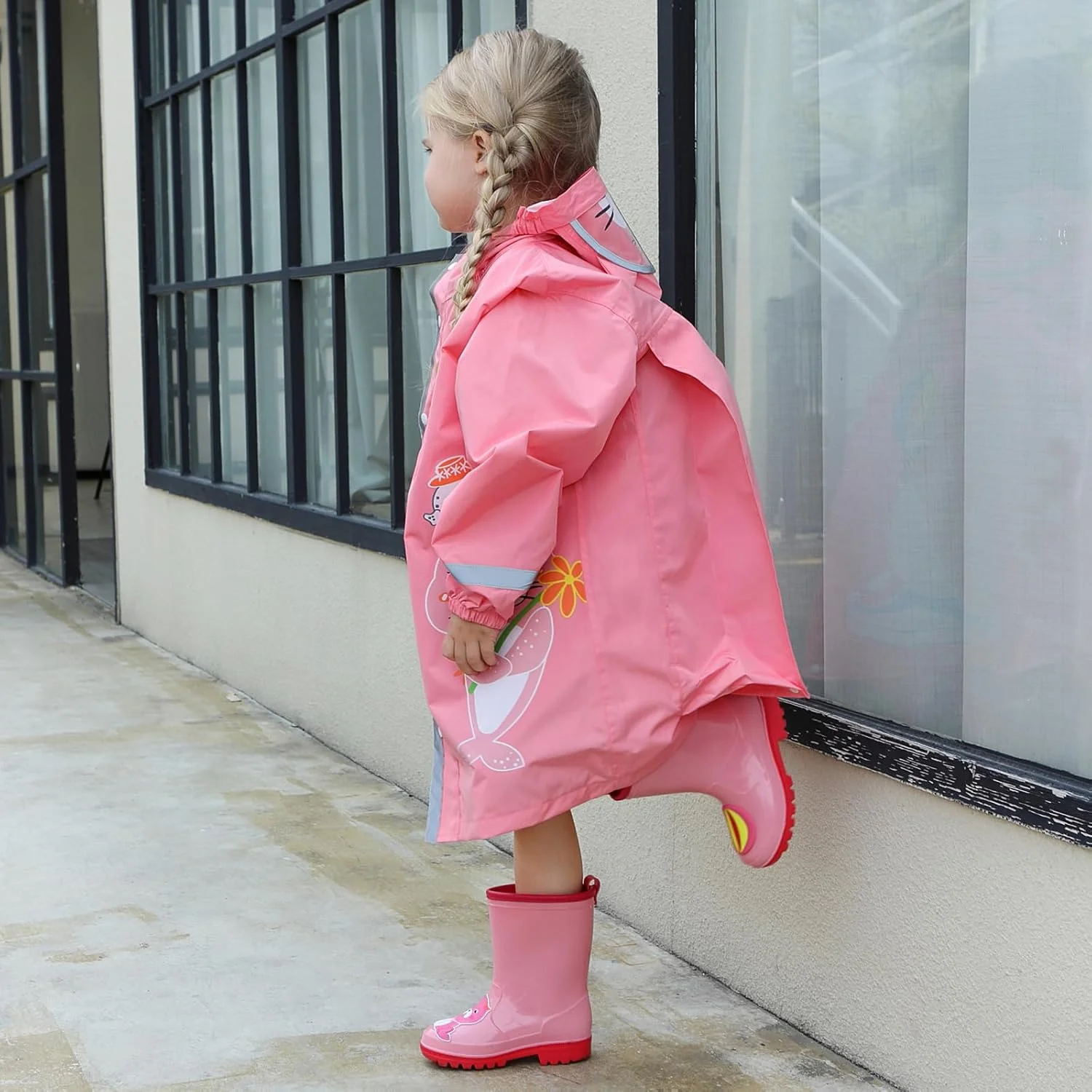 بارانی بچگانه ضد آب، ژاکت بارانی کارتونی کودکان نوپا، بارانی کلاه دار، پانچو بارانی قابل استفاده مجدد