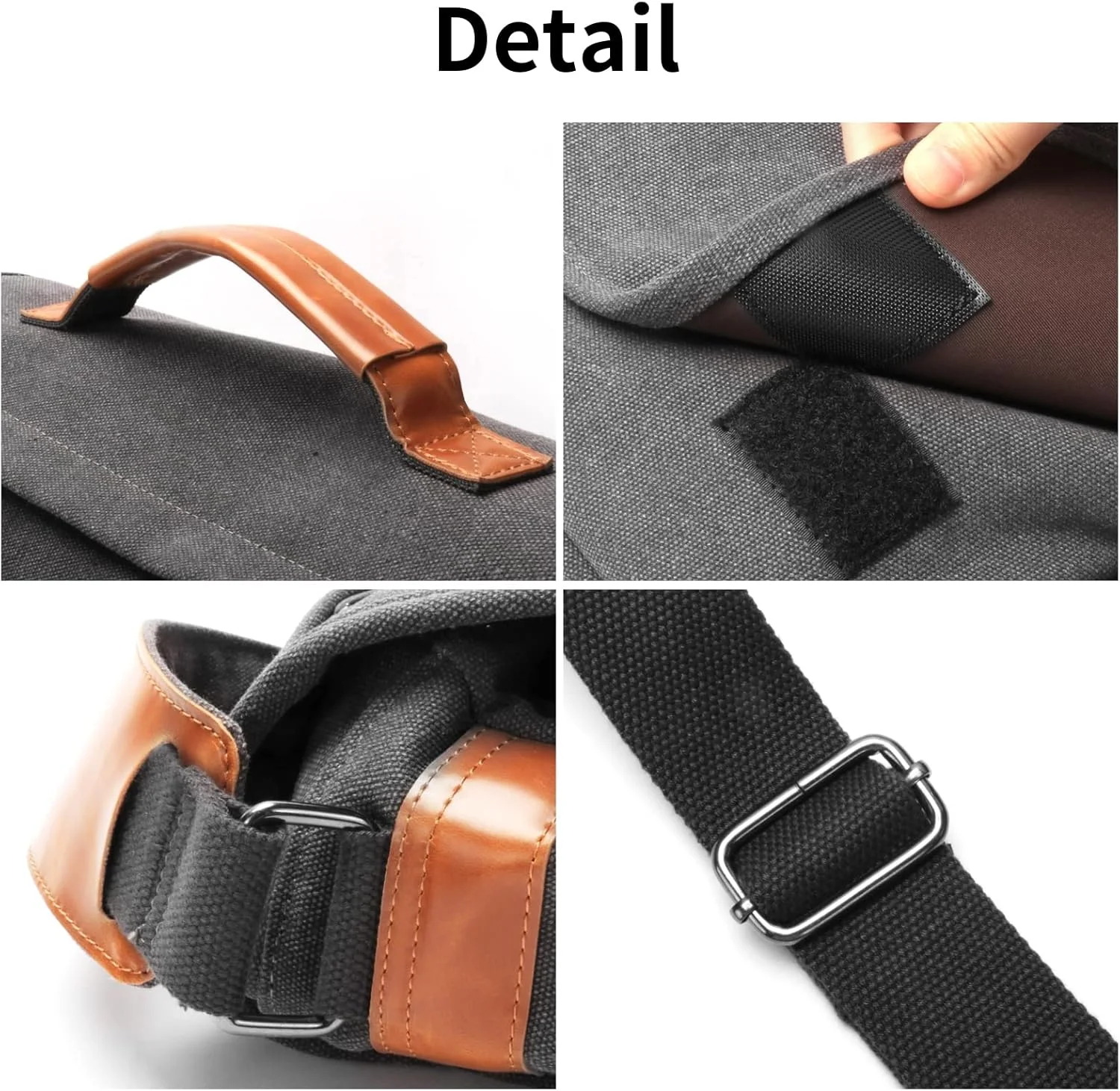 کیف لپ تاپ ESTARER، کیف شانه ای مردانه، بوم برای کار، خاکستری ساده