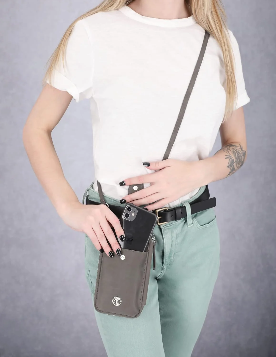 کیف پول کراس بادی چرمی زنانه Timberland Rfid با جای موبایل