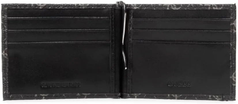 گیره پول GUESS VEZZOLA BFLD W ZP SMMONO LEA69، مشکی، کیف پول