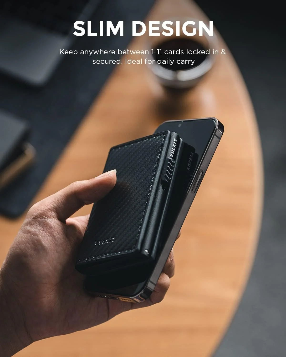 کیف کارت اعتباری مینیمالیستی VULKIT با محافظ RFID و ظرفیت 10 کارت