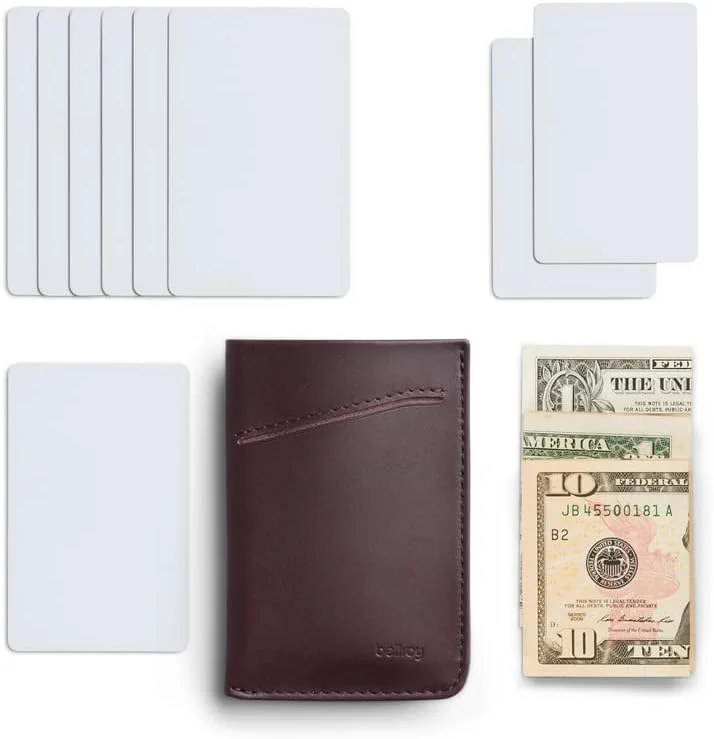 جاکارتی Bellroy (جاکارتی چرمی ممتاز یا کیف پول مینیمالیستی، گنجایش 2 تا 8 کارت یا کارت ویزیت، محل نگهداری اسکناس تاشده)