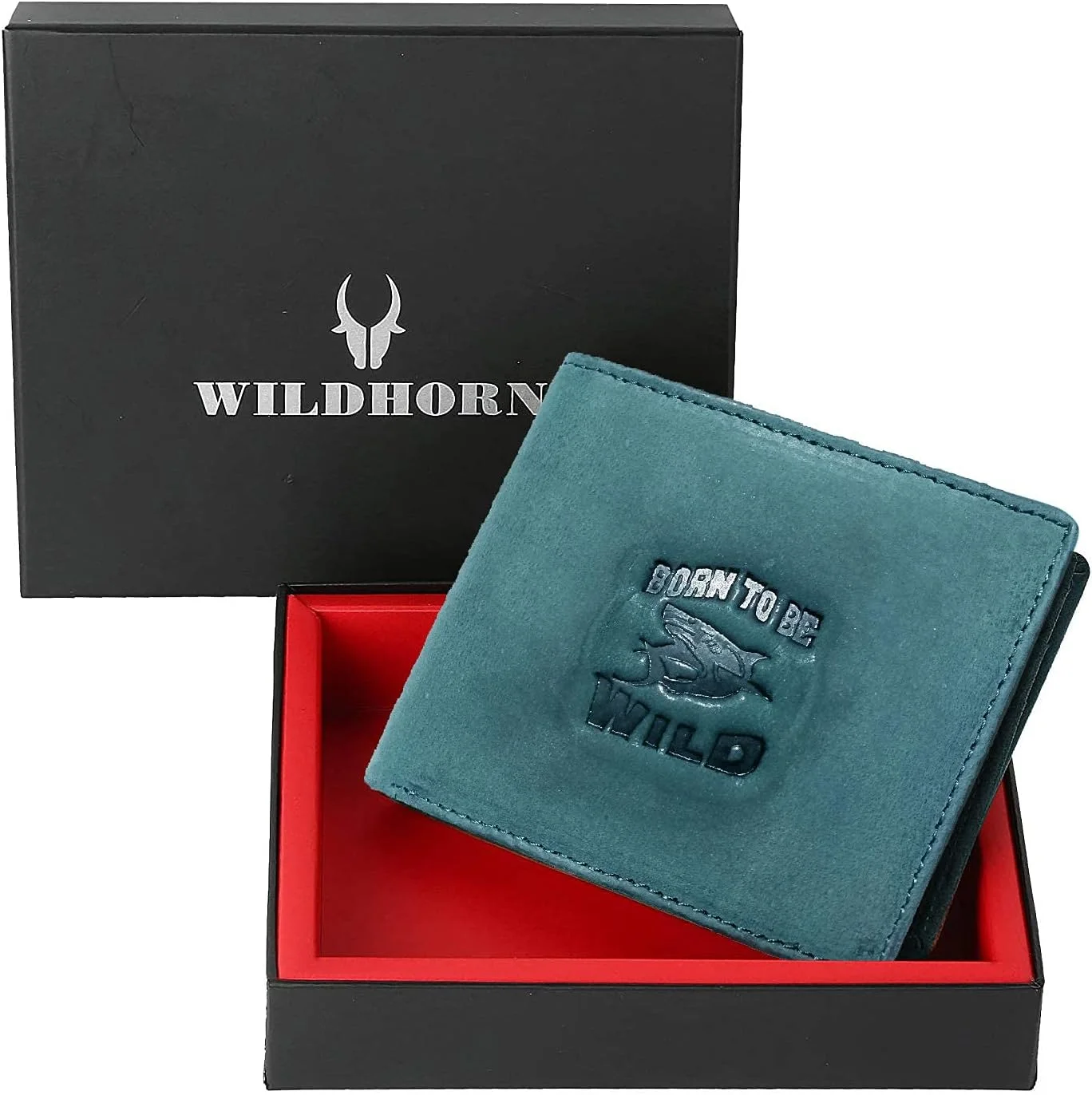 کیف پول چرمی مردانه WildHorn® مدل Meg Hunter (آبی)