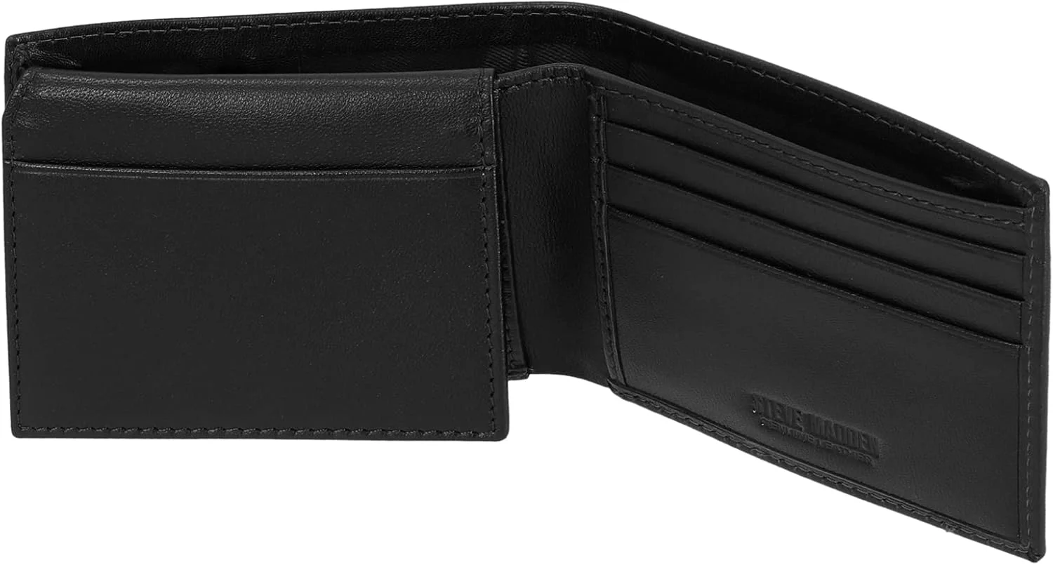 کیف پول چرمی استیو مادن با قابلیت مسدودسازی RFID و جای کارت شناسایی اضافی