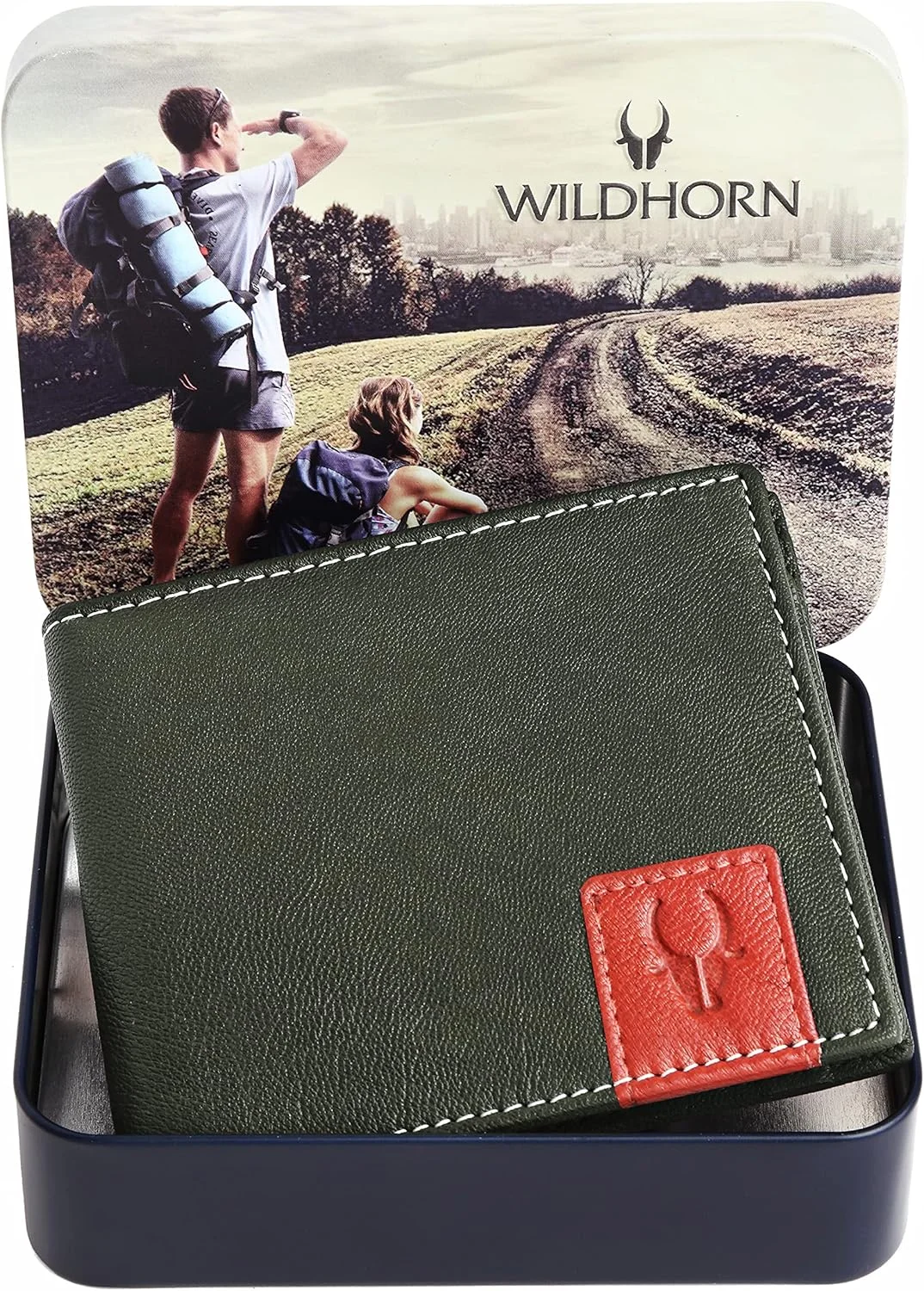 کیف پول چرمی کلاسیک مردانه WildHorn، سبز جنگلی، سایز آزاد، کلاسیک
