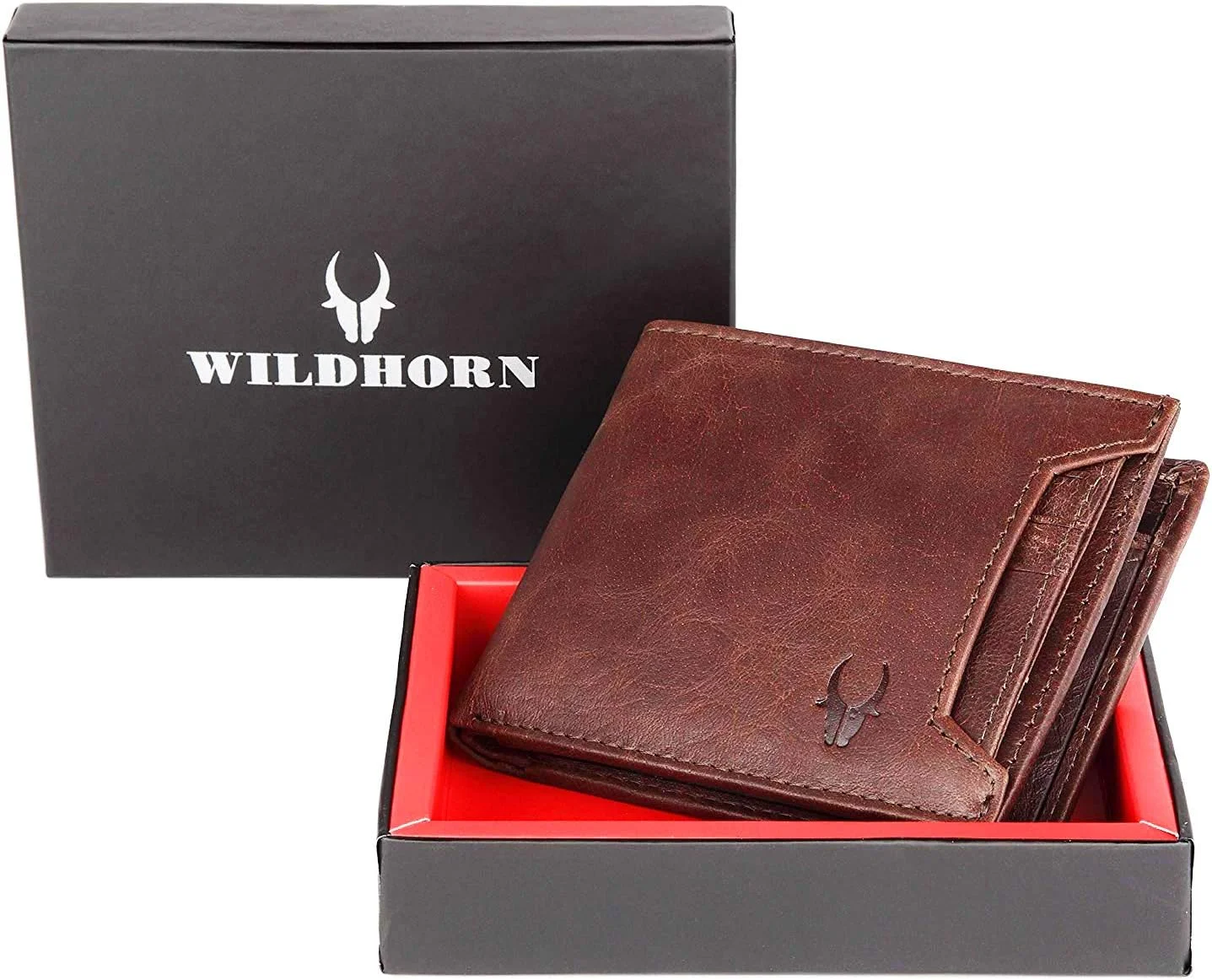 کیف پول چرم مردانه قهوه ای مدل Daniel برند WILDHORN