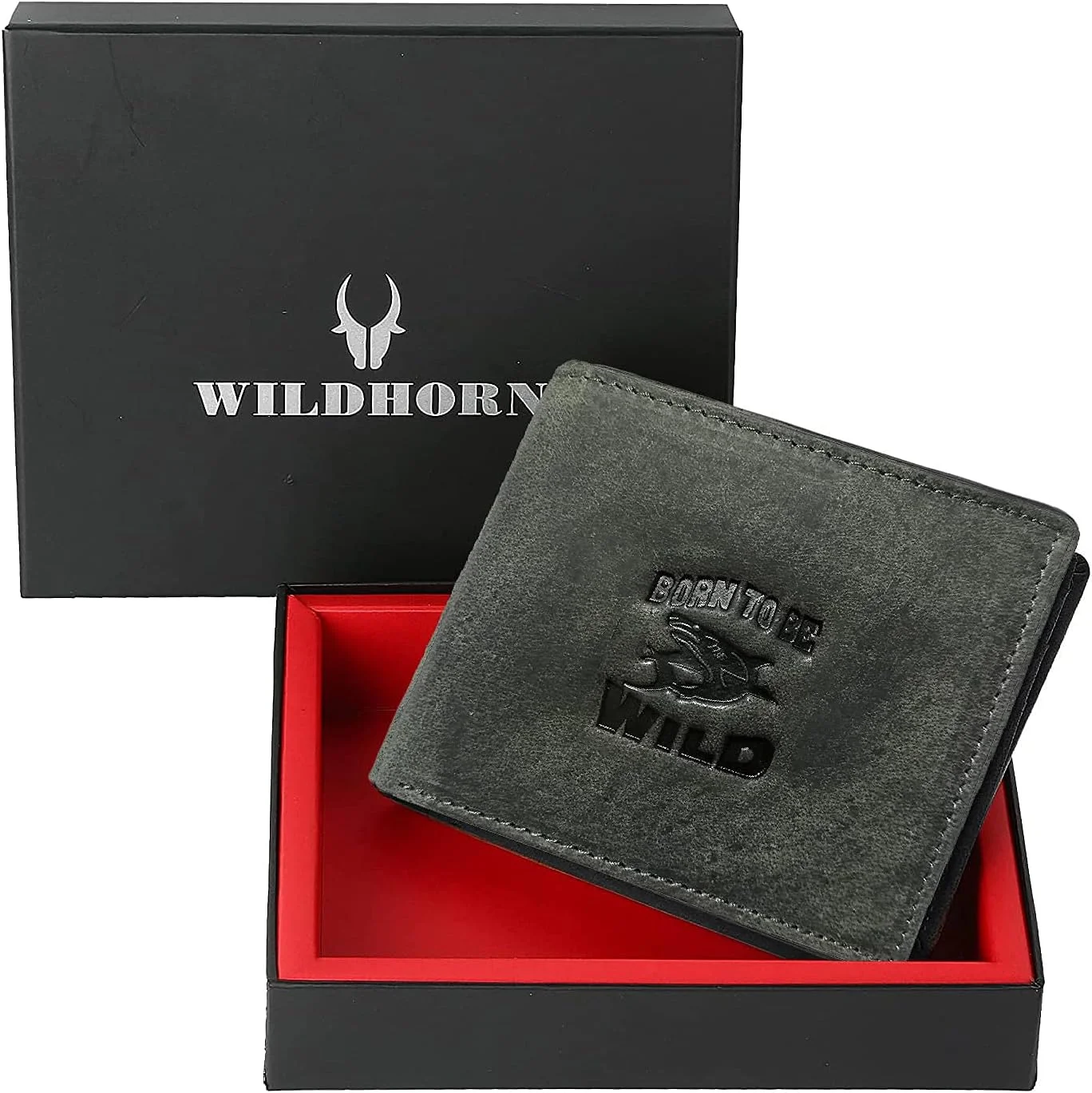 کیف پول چرمی مردانه WildHorn مدل Meg Hunter، خاکستری، سایز One Size، کلاسیک