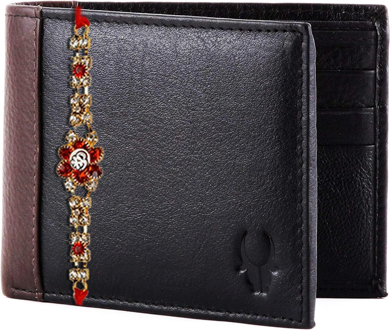 کیف پول مردانه چرم مشکی WildHorn India (مدل RAKHIGIFT213)
