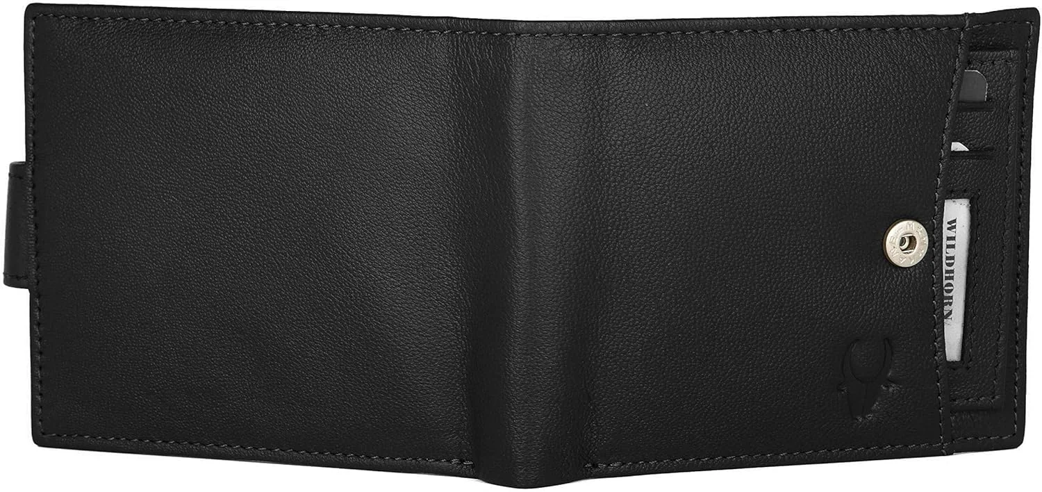 هدیه ست کیف پول چرمی WildHorn® و جاکارتی سافیانو آبی مردانه