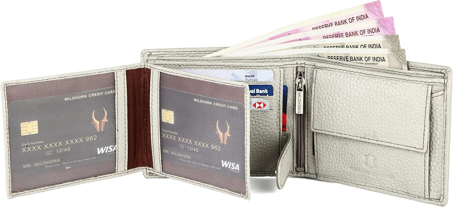 کیف پول چرم مردانه WildHorn محافظت شده با RFID، بژ