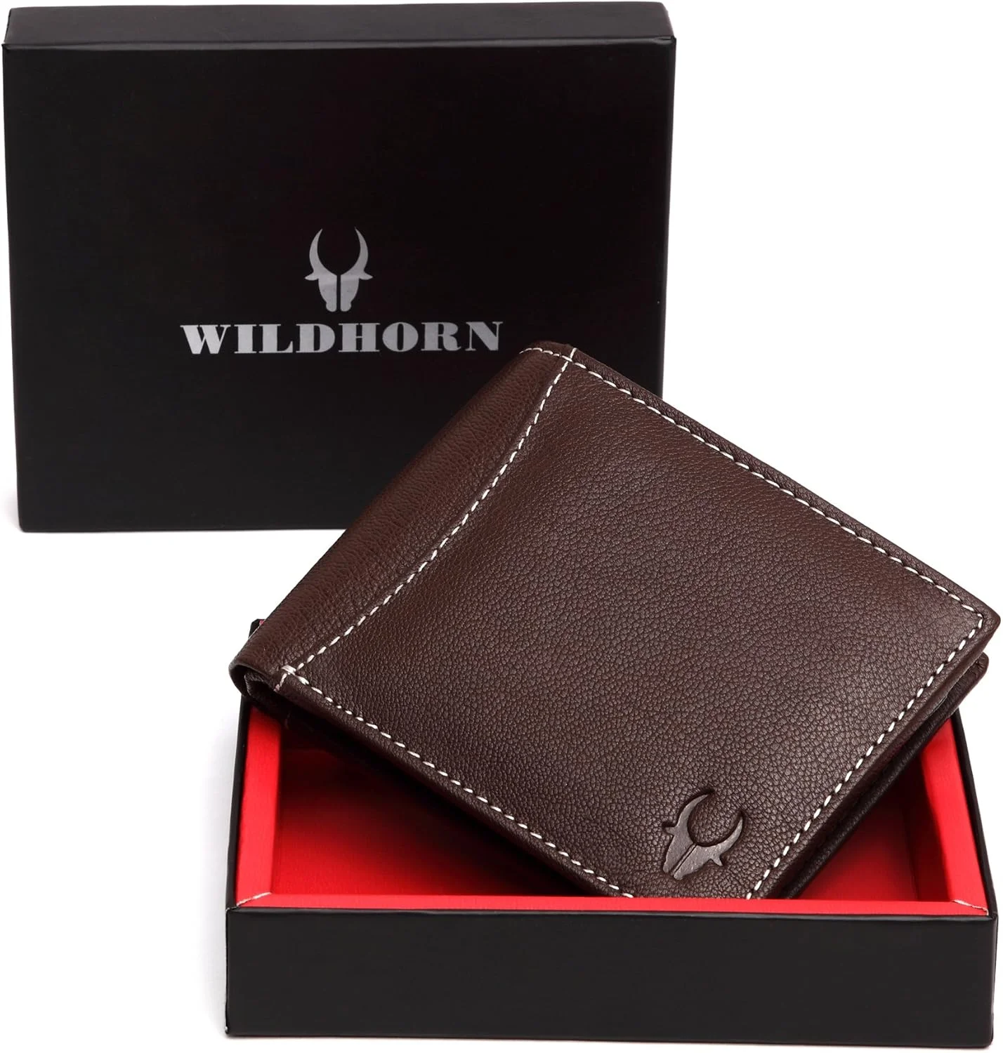 کیف پول چرمی مردانه WildHorn مدل Parker، قهوه ای، مدرن