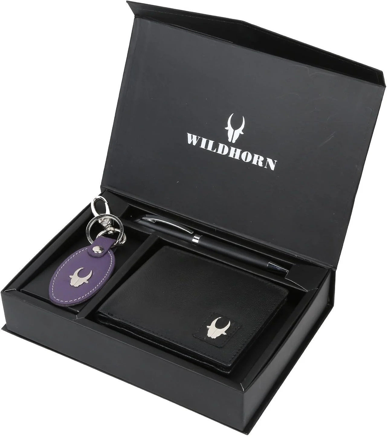ست کیف پول و کمربند مردانه WildHorn مشکی
