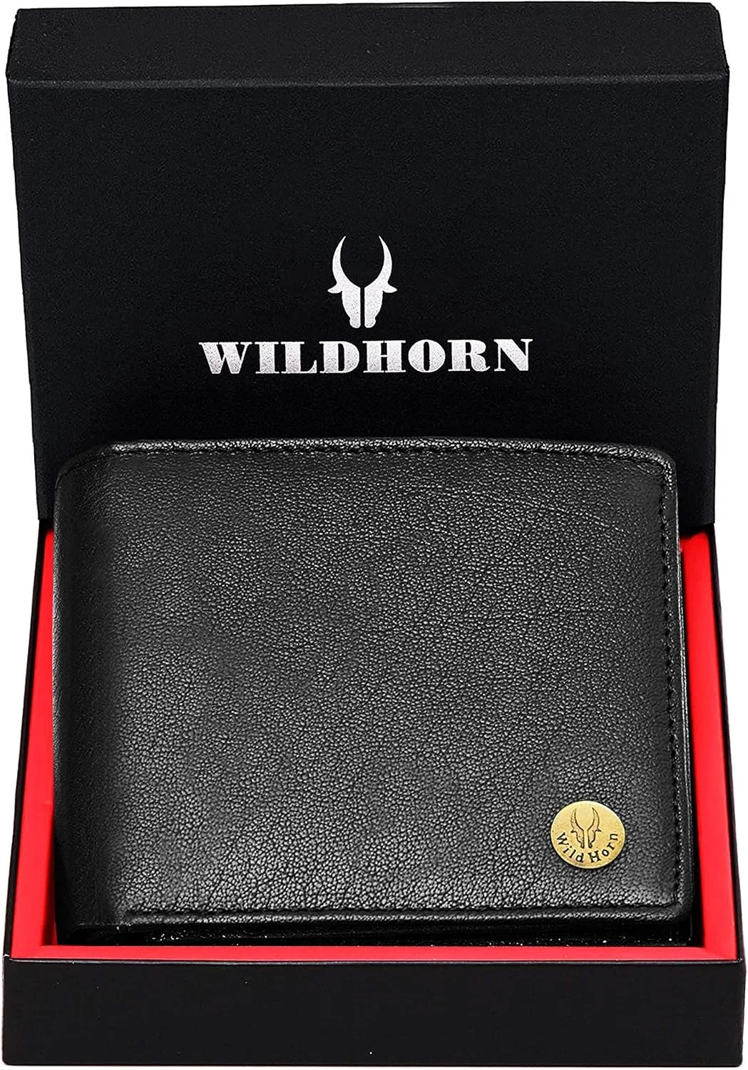 کیف پول چرم مشکی مردانه RFID وایلد هورن (WH2051A)