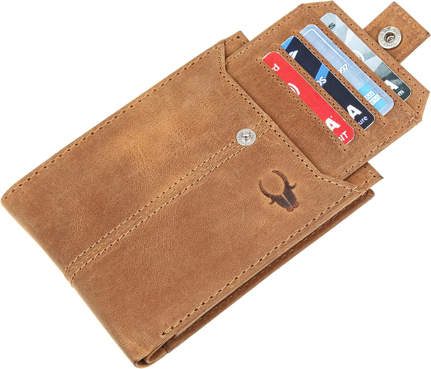 کیف پول چرمی مردانه WildHorn محافظت شده با RFID، تان هانتر