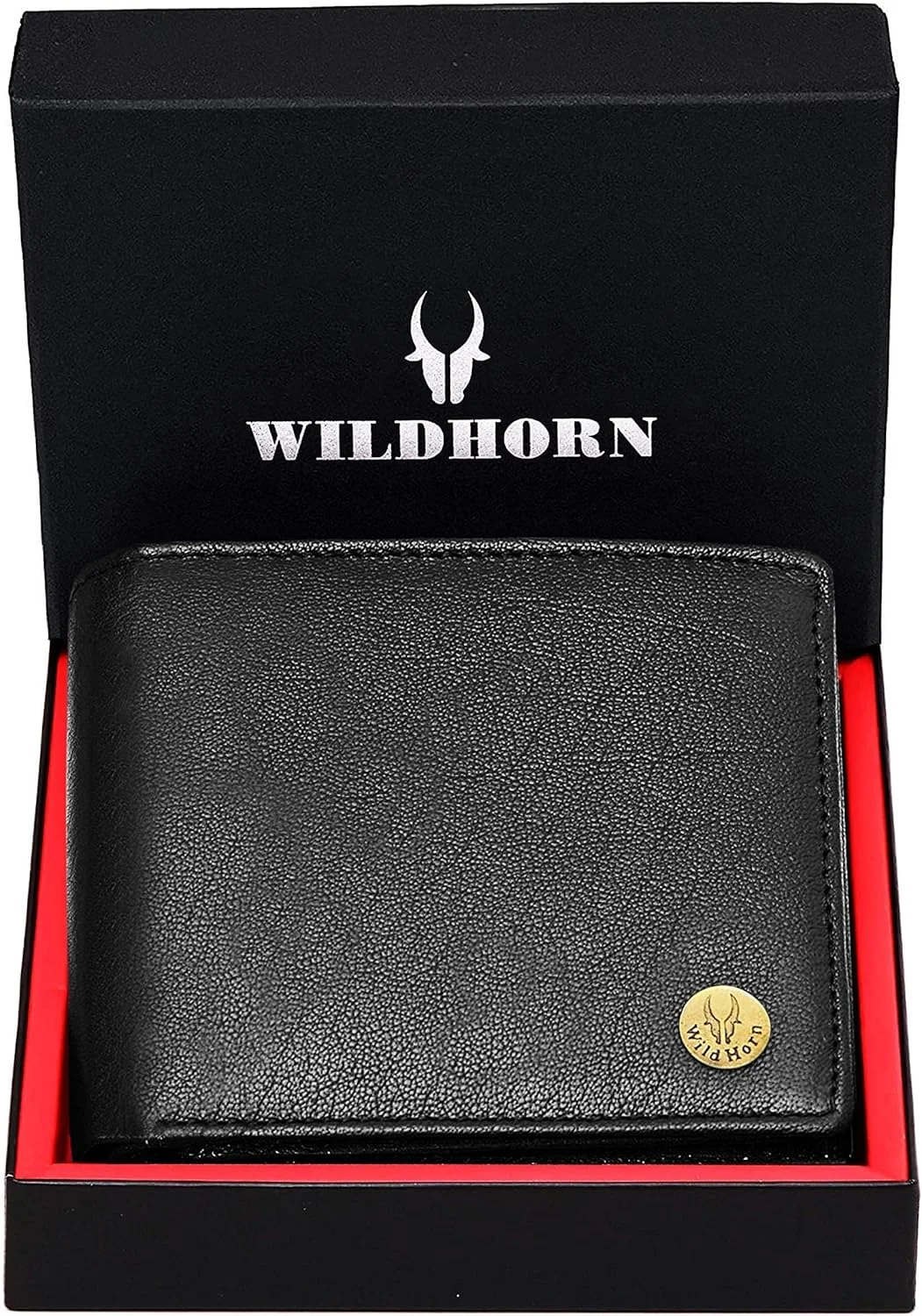 کیف پول چرم مشکی مردانه RFID وایلد هورن (WH2051A)