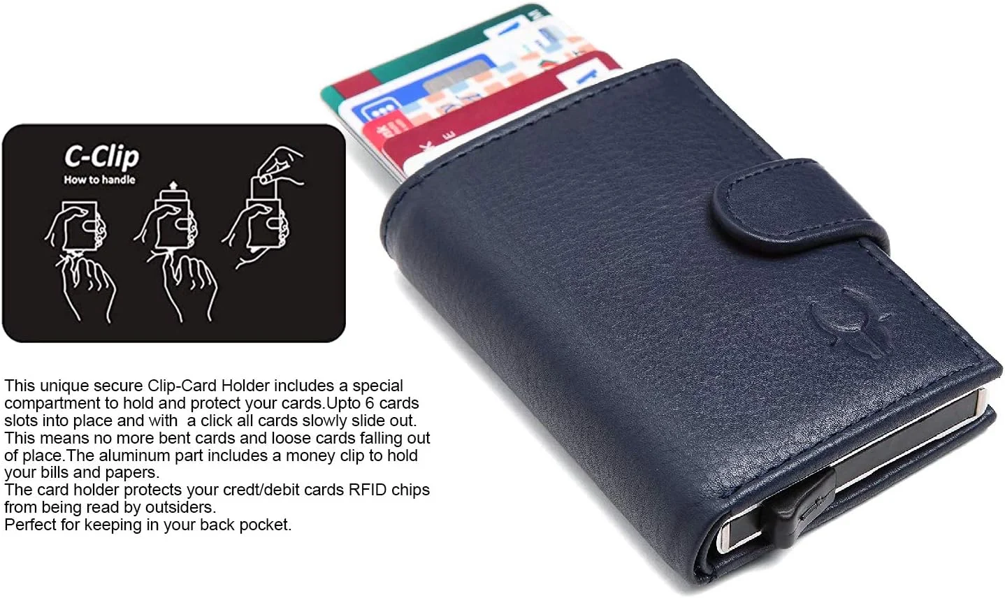 جاکارتی چرمی آبی رنگ Wildhorn India مدل WHCRD001 مناسب برای آقایان و بانوان با قابلیت RFID جاکارتی چرمی آبی رنگ Wildhorn India مدل WHCRD001 مناسب برای آقایان و بانوان با قابلیت RFID